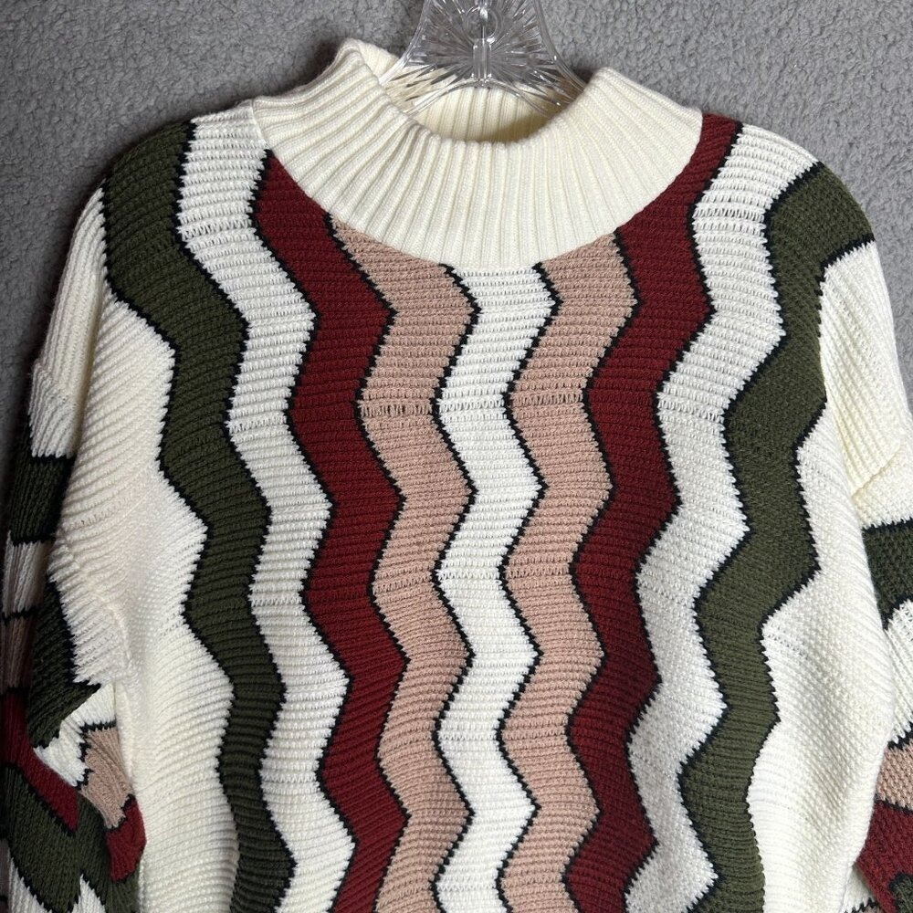 Vintage 90s Clifton Place Sweater Womens XL Zig Zag Knit Pullover USA Y2K - Picture 4 of 7